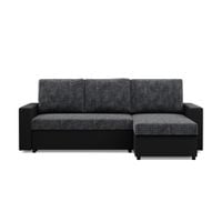 Narożnik uniwersalny, CAPERO, ekoskóra, 231cm, czarny, szary | TYLETEGOTU