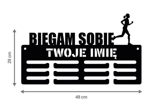 Wieszak na medale BIEGAM SOBIE twoje imię dowolny tekst 169.3 na Arena.pl