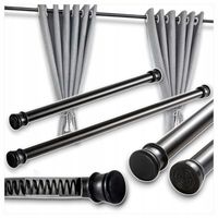 DRĄŻEK Rozporowy Prysznicowy KARNISZ Bez Wiercenia 90-160CM 25mm Czarny