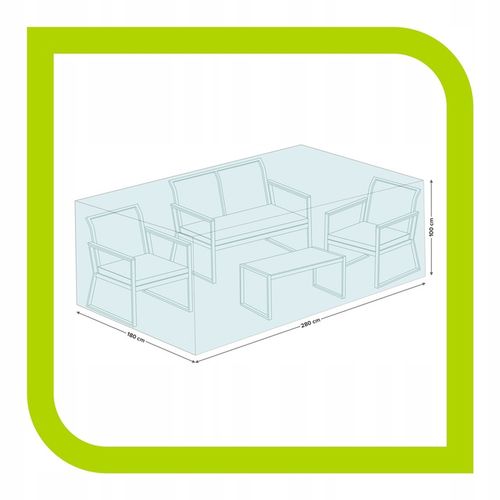 DUŻY POKROWIEC NA MEBLE OGRODOWE KAWOWE 280X180X100 CM ETUI NA ZESTAW na Arena.pl
