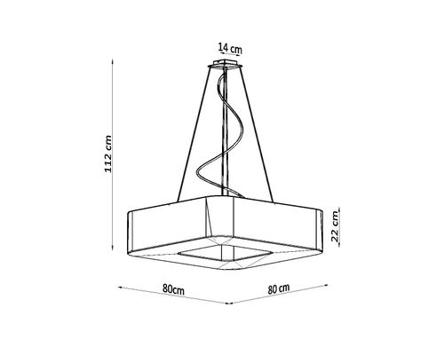 Wisząca LAMPA materiałowa SL.0828 kwadratowa OPRAWA zwis abażurowy czarny na Arena.pl