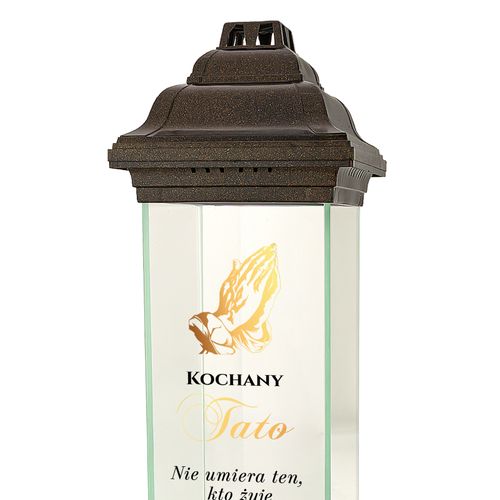 Znicz LAMPION kapliczka z NADRUKIEM dla TATY na CMENTARZ na Arena.pl