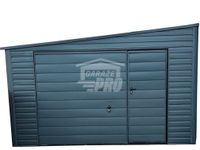 Garaż Blaszany 4x6 - Brama - Drzwi - Antracyt Spad w bok GP252