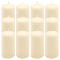 Zestaw świec filarowych, 11,5 cm, Ø 6 cm, kremowe, 12 szt.