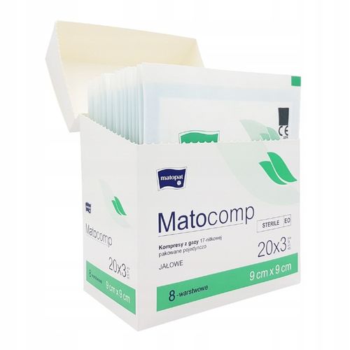 KOMPRESY GAZOWE 9x9cm STERYLNE PAKOWANE POJEDYNCZO JAŁOWE Matocomp 60 szt. na Arena.pl