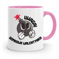 Kubek Różowy Na Walentynki Bombowa Walentynka Z Nadrukiem Ze Zdjęciem