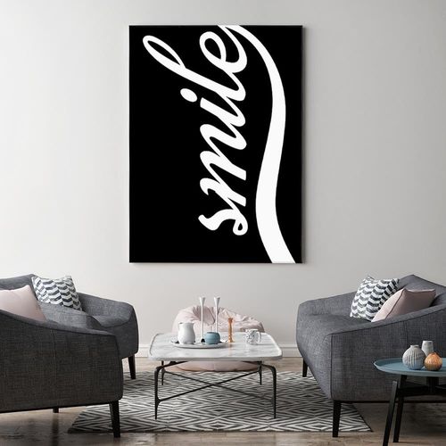 Deco Panel, Czarny uśmiech 60x90 na Arena.pl