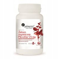 Aliness ŻELAZO ORGANICZNE Przyswajalne z WITAMINA C 100 tabl ANEMIA TLEN