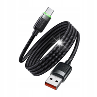 MCDODO KABEL USB-C SZYBKIE ŁADOWANIE DO SAMSUNG XIAOMI TYP C 6A 100W 1M LED