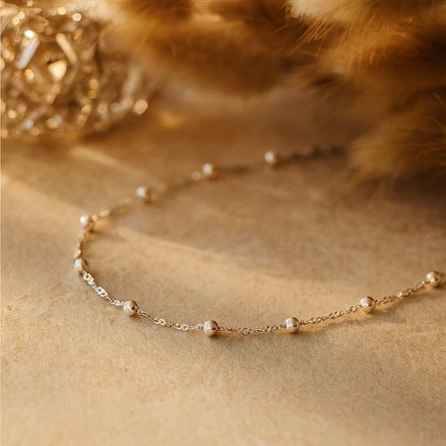 PIĘKNY SREBRNY ŁAŃCUSZEK NASZYJNIK Z KULECZKAMI CELEBRYTKA 35 CM SREBRO 925 na Arena.pl