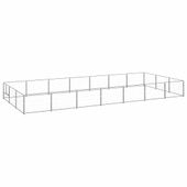 Kojec dla psa, srebrny, 21 m², stalowy