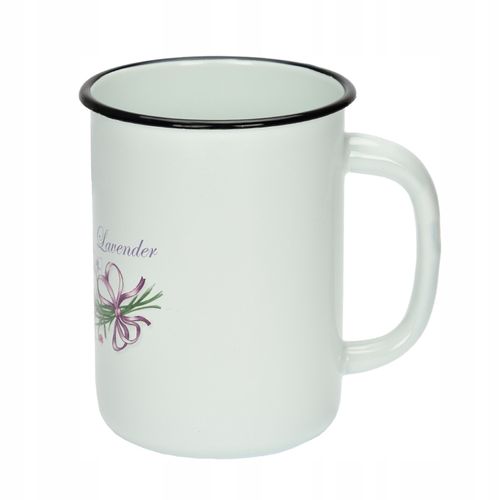 KUBEK GŁADKI EMALIOWANY 1,5L WZÓR LAWENDA SOLIDNY NA NAPOJE MLEKO KOMPOT na Arena.pl