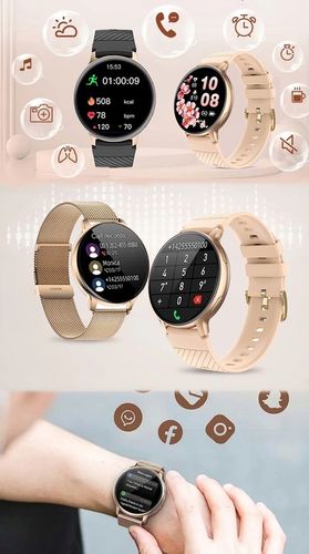 SMARTWATCH ZEGAREK DAMSKI POLSKIE MENU ROZMOWY WIADOMOŚCI 4 PASKI na Arena.pl