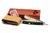 Brzytwa tradycyjna klasyczna do golenia TITAN BGL PAS drewniane ETUI zestaw