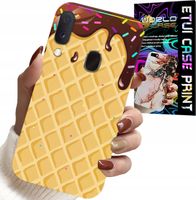 ETUI DO SAMSUNG GALAXY A20E - Z MOTYWEM WAFLA Z POLEWĄ CZEKOLADOWĄ
