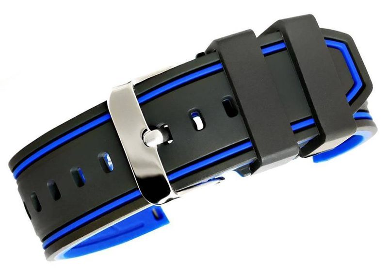 Pasek silikonowy CZARNO-GRANATOWY U14-20-8 zdjęcie 1