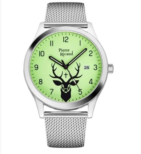 Zegarek myśliwski z bransoletą Pierre Ricaud - Jeleń św. Huberta z datą flu na Arena.pl