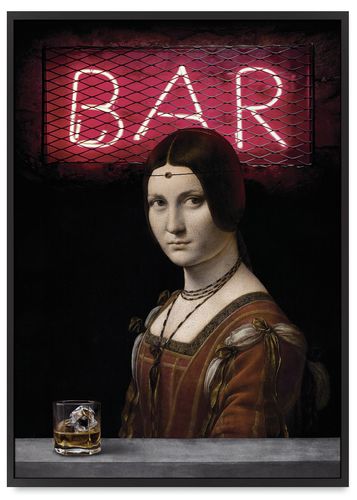 Plakat old wisky leonardo da vinci 50x70 cm w czarnej ramie na Arena.pl