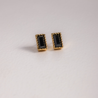 kolczyki z czarną cyrkonią pozłacane luminoir (p25/vic/01au)