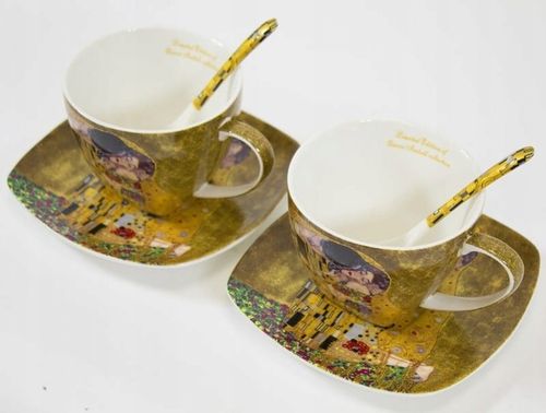 Filiżanka filiżanki kpl. 2 szt podstawka łyżeczka Klimt 250ml 110619 na Arena.pl