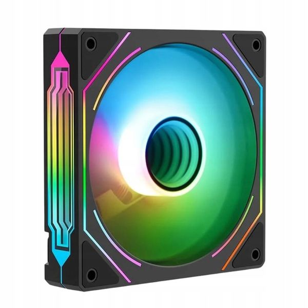 Wentylator RGB Dual LED RING INFINITY MIRROR RAINBOW V3 12cm Molex zdjęcie 1
