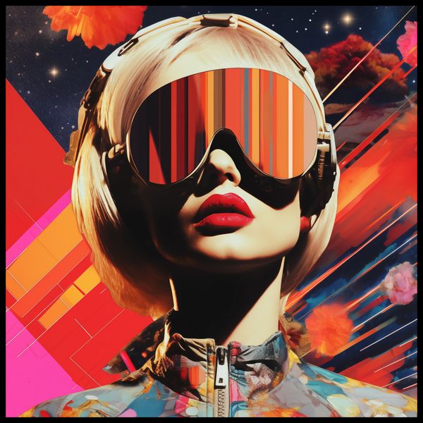 Plakat 70x70cm Retrofuturystyczna Muza zdjęcie 2
