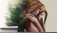 Fototapeta LAS NA GŁOWIE KOBIETY 3D 130x80
