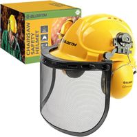 KASK OCHRONNY DO PIŁY KASK Z WIZJEREM OCHRONA GŁOWY ODPORNY NA UDERZENIA