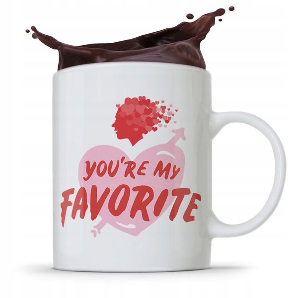 Kubek Prezent Na Walentynki You're My Favorite Z Nadrukiem Ze Zdjęciem zdjęcie 1
