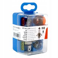 Zestaw żarówek i bezpieczników 8 szt H1 W5W R5W