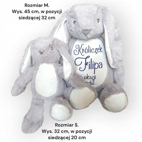 Króliczek metryczka prezent Chrzest przytulanka maskotka miś imię urodziny na Arena.pl