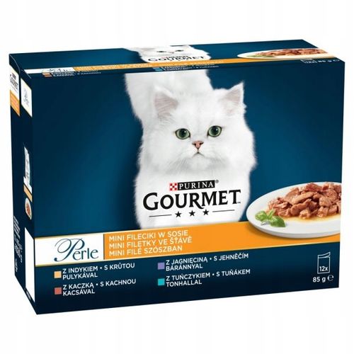 Karma dla kota Gourmet Perle fileciki w sosie (12 x 85 g) x 2 opakowania na Arena.pl