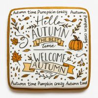 CIASTKO LUKROWANE HALLO AUTUMN ROZ.M KWADRAT JESIEŃ RĘCZNIE ROBIONE