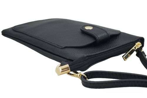 Torebka skórzana / etui na telefon - Czarne na Arena.pl