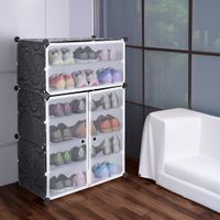 SZAFKA MODUŁOWA NA BUTY OBUWIE CZARNA REGAŁ STOJAK PÓŁKI ORGANIZER PUDEŁKA