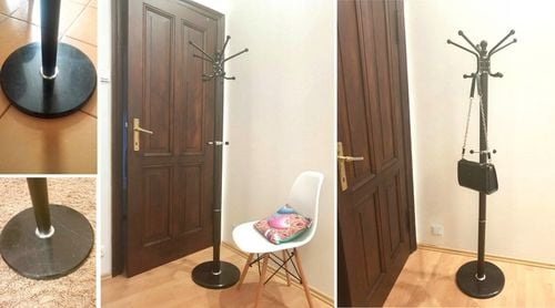 WIESZAK stojący STOJAK na ubrania STABILNY podłoga CZARNY na Arena.pl