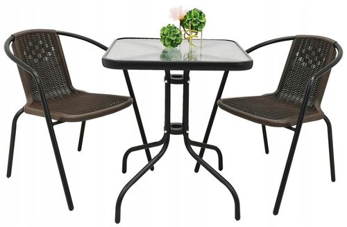 ZESTAW MEBLI OGRODOWYCH TARASU NA BALKON 2x KRZESŁA LORETTO + STÓŁ na Arena.pl