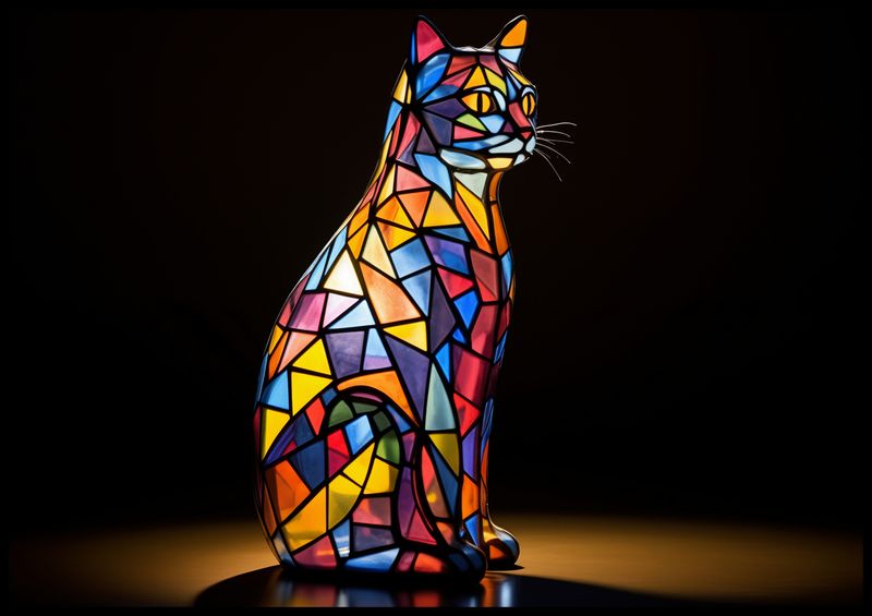 Plakat 100x70cm Koci Witraż zdjęcie 2