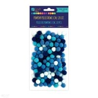 pompony poliestrowe 1 cm mix niebieski 120szt.2912