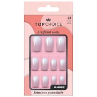TOP CHOICE Sztuczne paznokcie tipsy ombre owalne 24 sztuki