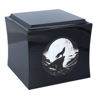 Urna z wilkiem Czarna