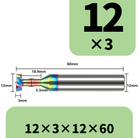 Frez Teowy Z-4 VHM Frez Węglikowy do Rowków DLC Rozmiar: Ø12x3Hx60L DLC
