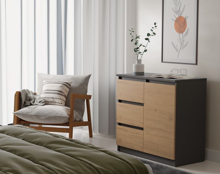 KOMODA 1 DRZWI 3 SZUFLADY ANT/ART KOMPLET zdjęcie 5