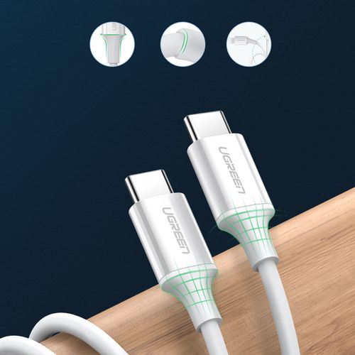 kabel przewód usb-c - usb-c pd qc afc 2m - biały na Arena.pl