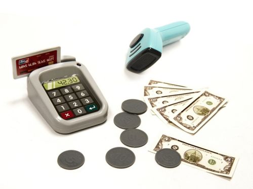 Supermarket sklep kasa fiskalna + wózek miętowy na Arena.pl