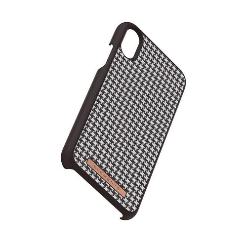 Materiałowe etui iPhone Xs X (Dark Brown Pattern 2) na Arena.pl