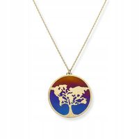 NASZYJNIK SREBRNY POZŁACANY Z TYTANEM DRZEWO