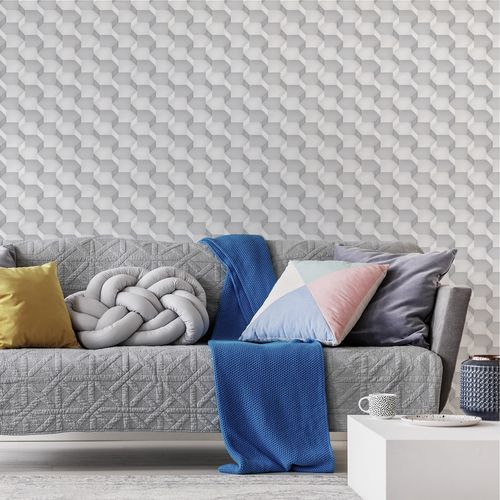 Tapeta Do Salonu Wzór GEOMETRYCZNY Efekt 3D Ozdoba na Arena.pl