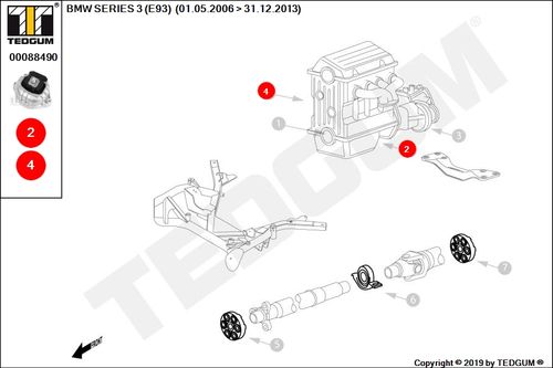 BMW 3 E93 PODUSZKA SILNIKA PRAWA E93 07- na Arena.pl