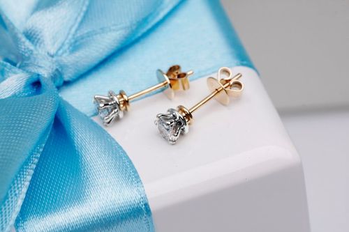 Złote kolczyki KXD2500 - Diament na Arena.pl